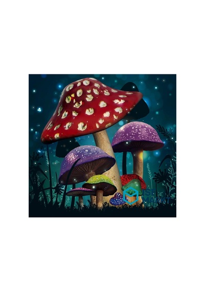 Büyülü Mantar Elmas Boyama Seti 30x30 Cm - Taşlı Kendin Yap Dıy Hobi Pano