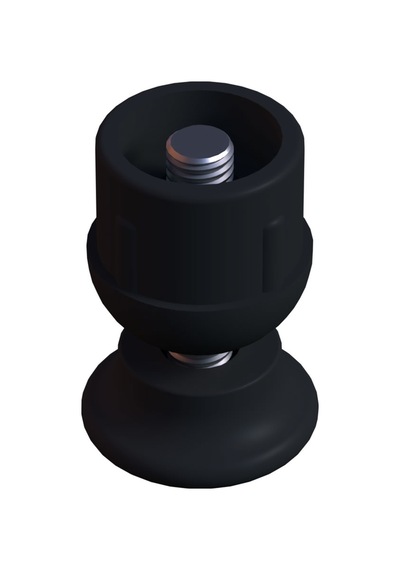 Cateksss 28 Mm Kademeli Plastik Rotil Ayak - Boru Profil Ayağı Tezgah Ayarlı Ayak Siyah - 6 Lı Paket