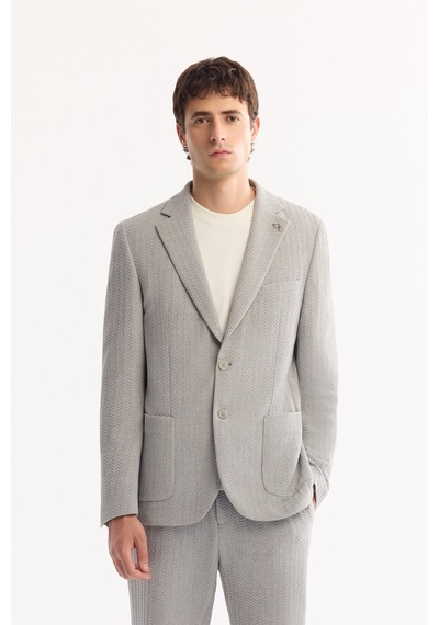 Avva Erkek Gri Mono Yaka Bi-stretch Hafif Dokulu Blazer Comfort Slim Fit Ceket A52y4003 Avva Erkek Gri Mono Yaka Bi-stretch Hafif Dokulu Blazer Comfort Slim Fit Ceket A52y4003
