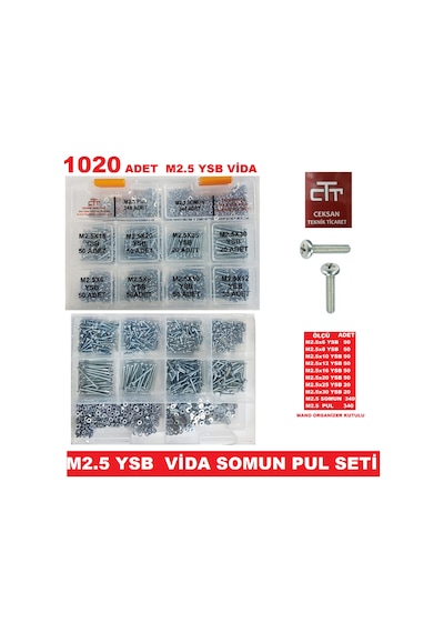 M2.5 Vida-Somun-Pul Seti Ysb 1020 Parça N11.41904