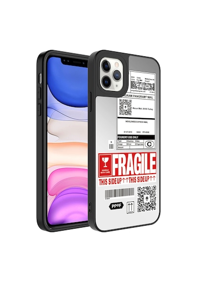 Apple Uyumlu iPhone 11 Pro Max Uyumlu Aynalı Desenli Kamera Korumalı Parlak Zore Mirror Kılıf-fragile Fragile -