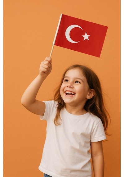 20 Adet Çubuklu Kağıt Ay Yıldız Türk Bayrağı Baskılı Milli Bayrak 20 CM