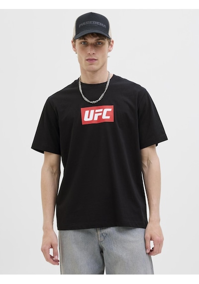 Jack & Jones Erkek Ufc Lisansli Gögüs Baskili Tisört - Ufc - 12290261 Siyah