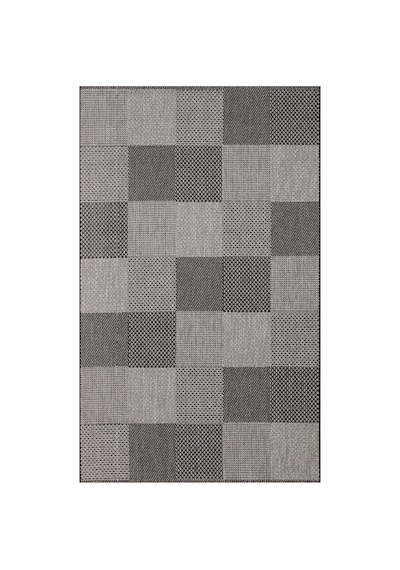 Mona Mn01 Geometrik Desenli Koyu Gri Modern Salon Halısı Hav Toz Vermez Kaymaz Tabanlı
