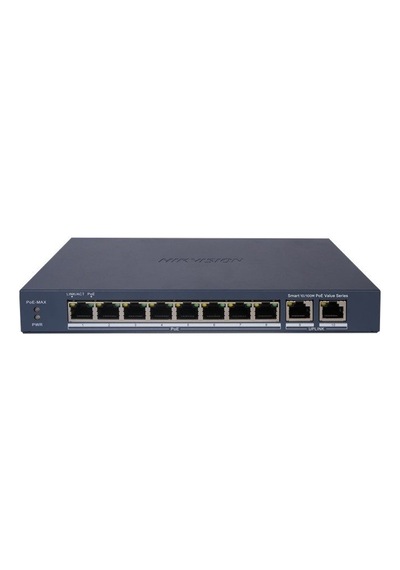Hıkvısıon Ds-3e1310p-eı/m 8 Port 10/100 + 2 Port Gıgabıt Rj45 Uplınk 60w 300 Metre Poe Yönetilebilir Swıtch