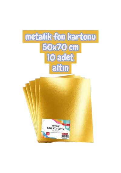 Altın Metalik Fon Kartonu 50x70 Cm 10 Adet 1