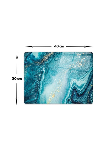 Cam Kesme Tablası - Cam Kesme Tahtası Turkuaz Desen 30 X 40 CM