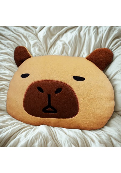 Capybara Peluş Yastık 30 Cm Sevimli Dekoratif Oyuncak Yastık Açık Kahverengi - Bej