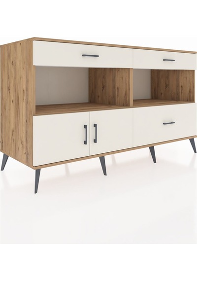 Kronos Konsol 2 Raflı 3 Çekmeceli 2 Kapaklı 176x59x99 Çam-aytaşı Çam-aytaşı