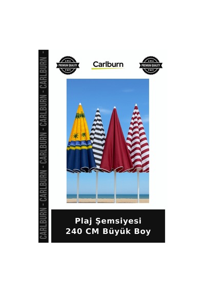 Plaj Şemsiyesi 240 Cm Büyük Boy Piknik Gereci Sıcak Yaz Gölge Alanı