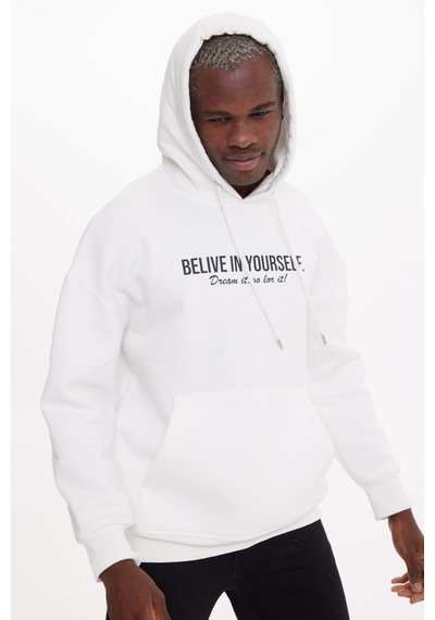 The Crow Belıve Ekru Hoodıe Sweatshırt Ekru