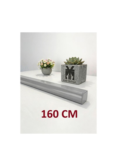Gri Dekoratif Ray Alüminyum 2 Kanallı Dekoratif Metal Perde Kornişi Gri160cm - 856228823 Gri160cm