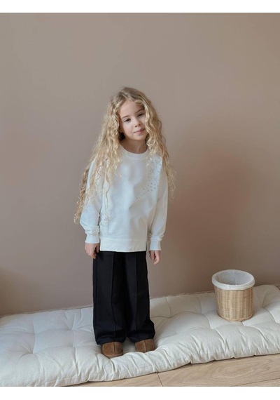 Miniko Kids Kız Çocuk Yıldız Taşlı 2li Pamuk Takım Ekru