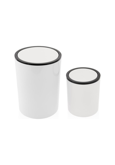 Sabann 2'li Çöp Kovası Seti - Beyaz - 5 Lt + 2 Lt Çok Renkli