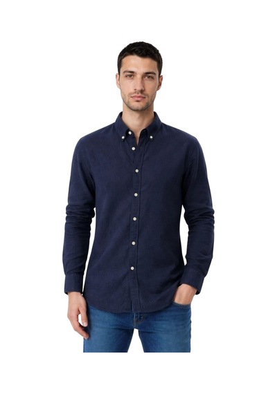 Arma Ar-ma Erkek Keten Gömlek Baskisiz Basic Düğme Kapamali Cepsiz Uzun Kollu Gömlek Dokuma Kumaş Regular Fit %60 Pamuk %40 Keten Y31485118102 Lacivert-l1