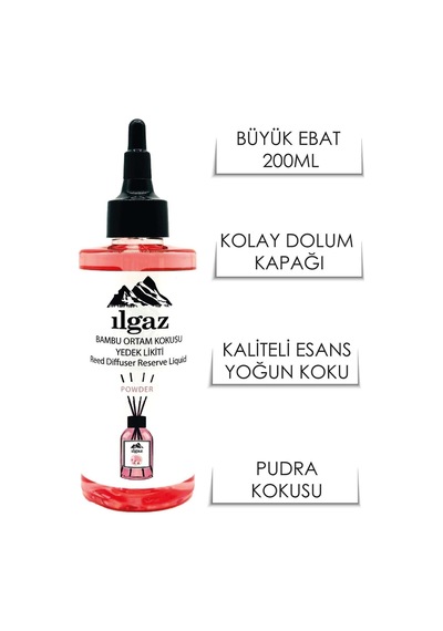 Ilgaz Pudra Oda Kokusu Yedek Likit Şişe 200 ML