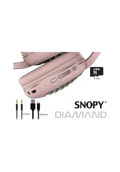 Snopy Sn Bt55 Dıamond Tf Kart Özellikli Siyah Bluetooth Kulaklık