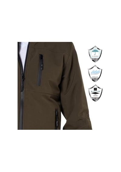 Endüstri Giyim Şensel, Softshell Mont, Haki -91E2525- Su Itici, Rüzgar Geçirmez Haki