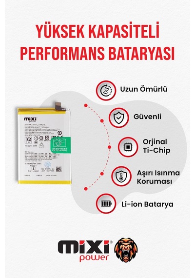 Realme 9 5g / Realme C55 / Q3s Uyumlu Tam Kapasite Batarya 1 Yıl Garantili