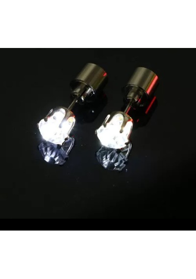 Led Işıklı Kristal Küpe Beyaz