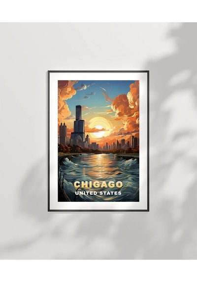 Çerçevesiz Poster Gölün Ve Gökdelenlerin Şehri