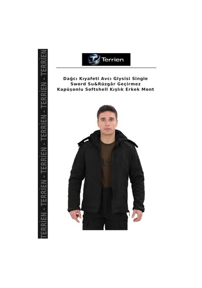 Terrien Dağcı Kıyafeti Avcı Giysisi Single Sword Su&rüzgâr Geçirmez Kapüşonlu Softshell Kışlık Erkek Mont Çok Renkli