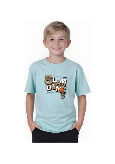 Fyk Kids Erkek Çocuk Yazlık Slam Dunk Baskılı Alt-üst Takım Mint Yeşil