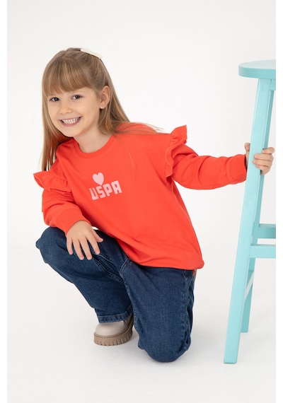 U.s. Polo Assn. Kız Çocuk Nar Çiçeği Sweatshirt 50296389-vr239 Nar Çiçeği
