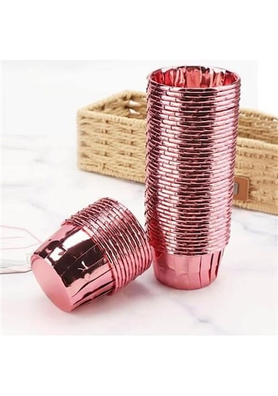 Kağıt Muffin Kek Ve Sufle Kapsülü Metalik Rose Gold 10'lu Goldcakes