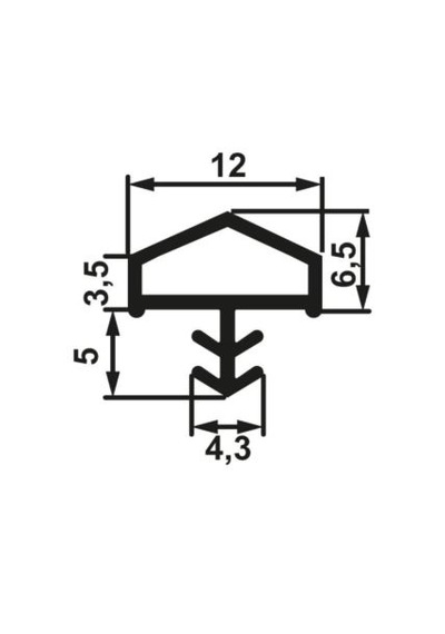Hafele F03 Ortadan Basan Çatı Tipi Kapı Fitili 12mm, Kahve Renk 9