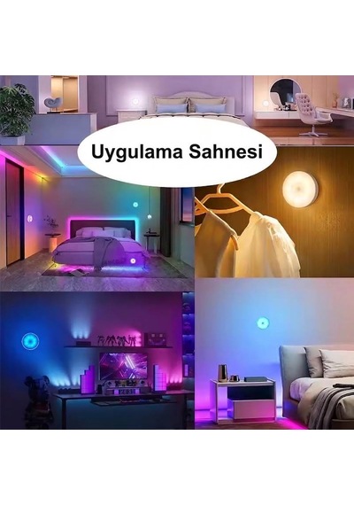 Şarjlı Rgb Led Gece Lambası 16 Renk Kumandalı Dekoratif Akıllı Işık - Renk Değiştiren Ortam Aydınlatma