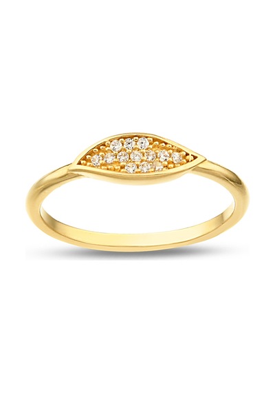 Debora Jewelry 14 Ayar Altın Yaprak Desenli Taşlı Model Yüzük