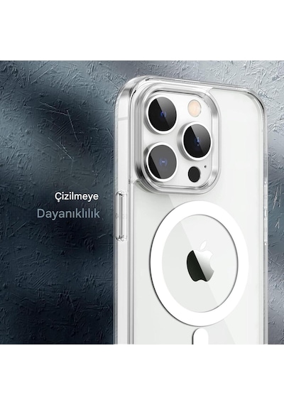 Apple Uyumlu iPhone 13 Pro Max Şeffaf Magsafe Kılıf Safe Çok Renkli
