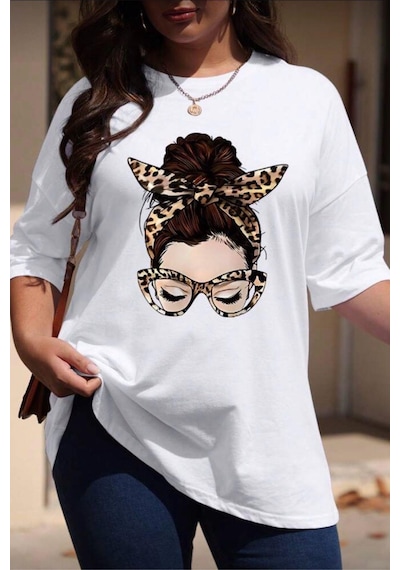 Ceny Kadın Büyük Beden Battal Baskılı Bisiklet Yaka Pamuklu T-shirt Rahat Kesim Unisex Sevgili Kombini Beyaz Ceny Kadın Büyük Beden Battal Baskılı Bisiklet Yaka Pamuklu T-shirt Rahat Kesim Unisex Sevgili Kombini Beyaz