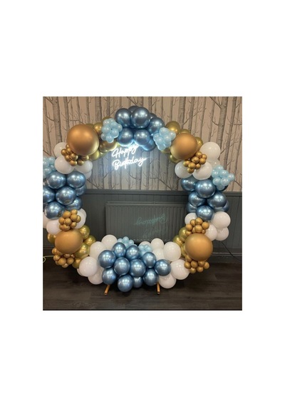 Krom Mavi Gold Pastel Beyaz Balon Zinciri 100 Adet Mix