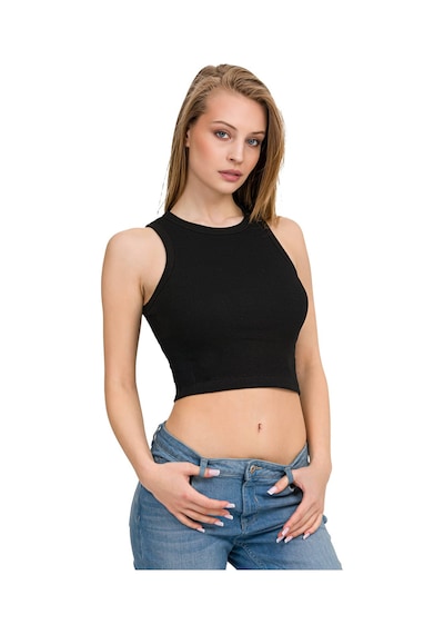 İlke İç Giyim Kadın Halter Yaka Elastan Kaşkorse Crop Çok Renkli S Siyah Xs