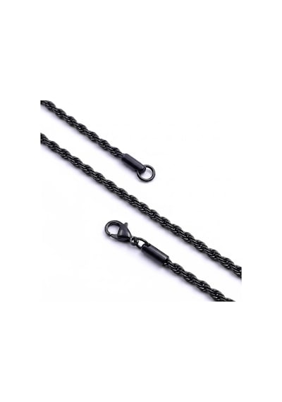 Moncuk Design Rope Halat Erkek Çelik Kolye 2mm 55cm Siyah 3351eck047