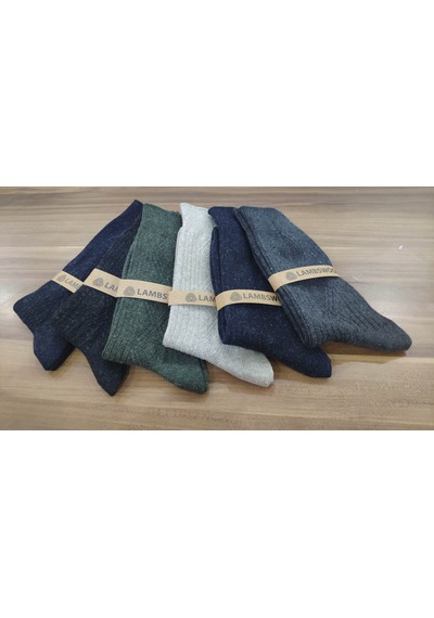 Leement Socks Erkek 6 Çift Kışlık Lambswool Çorap Siyah
