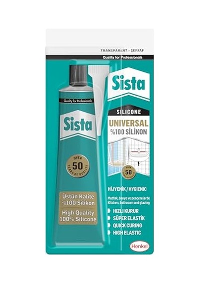 Universal Silikon, Üstün Kalite %100 Şeffaf Silikon, Mutfak, Banyo Ve Pencereler İçin Hızlı Kuruyan Dolgu Macunu, Sararma Ve Küflenme Yapmaz, 50 Gr Tüp