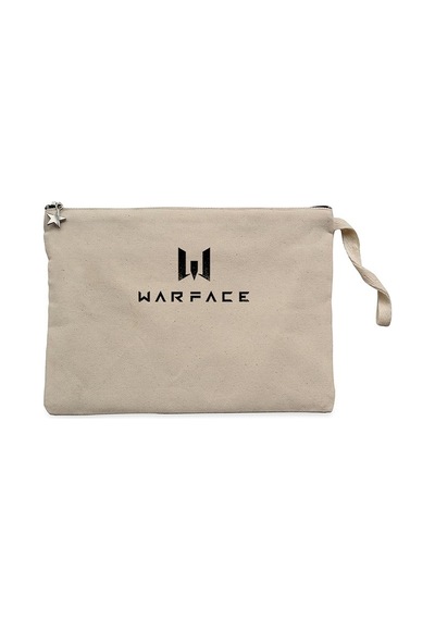 Warfare Black Text Krem Clutch Astarlı Cüzdan / El Çantası Krem