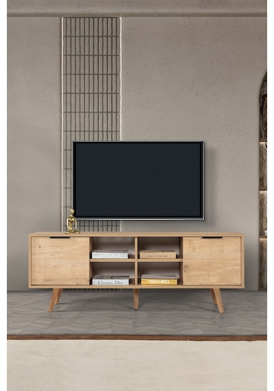 3622 Sina 160 Cm Ahşap Ayaklı , Metal Kulplu Tv Ünitesi , Safir , Tv Sehpası , Salon Safir
