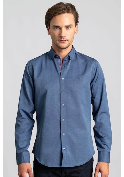 Tudors Slim Fit Dar Kesim Uzun Kol Erkek Gömlek-23356 Lacivert Tudors Slim Fit Dar Kesim Uzun Kol Erkek Gömlek-23356 Lacivert
