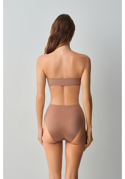 Suwen Invisible Yüksek Bel Lazer Kesim İz Bırakmayan Slip Külot Sw9930b272 Nude