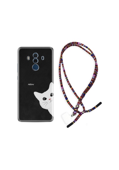 Huawei Mate 10 Pro Kılıf Rasta Boyun Askılı Çılgın Kedi 1895