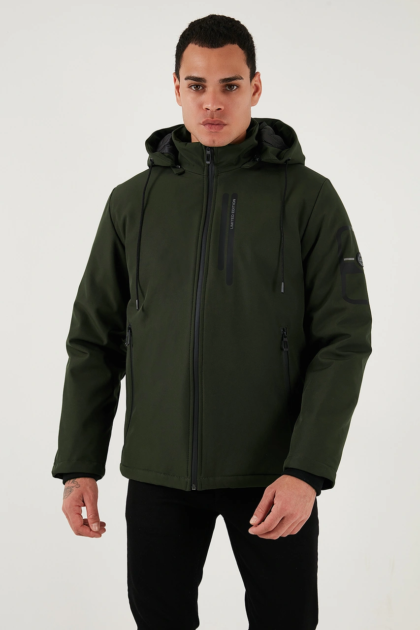 Buratti Regular Fit Çıkarılabilir Kapüşonlu Cepli Erkek Mont 497Albert Haki