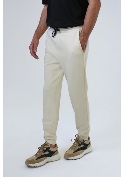 Back And Bond Bej Regular Fit Pamuklu Beli Bağcıklı Jogger Pantolon Çok Renkli