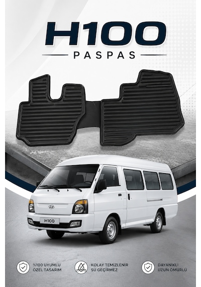 Hyundai H100 Oto Paspas Panelvan Minibüs Ticari Araca Özel Premium Tpe Kauçuk Paspas