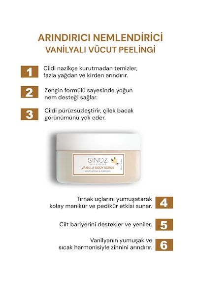 Sinoz Vanilya Arındırıcı Ve Nemlendirici Vücut Peelingi 300 G