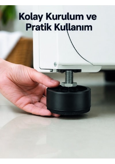 4 Adet Titreşim Önleyici Çamaşır Makinesi Ayak Pedi Gri - Kırmızı