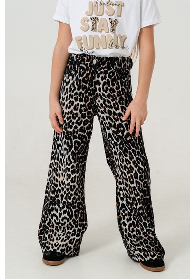 Giyicem Kız Çocuk Leopar Kız Çocuk Pantolon 2561 Siyah